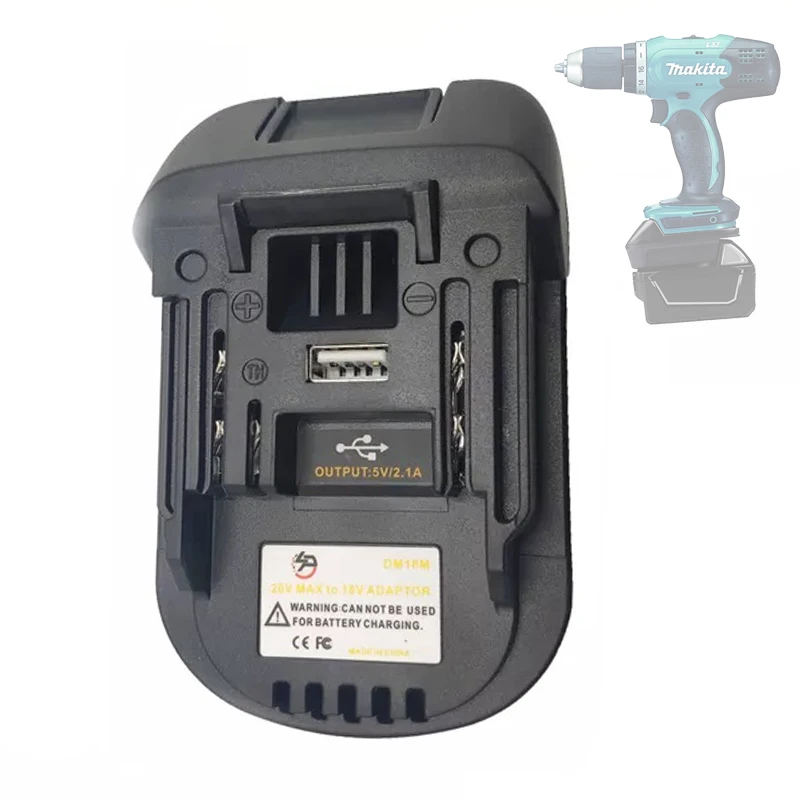 

Адаптер аккумулятора DM18M для литий-ионных батарей Dewalt/Milwaukee 18/20 в, скрытый для литий-ионных батарей Makita 18 в, литий-ионный аккумулятор с USB-интерфейсом для зарядки