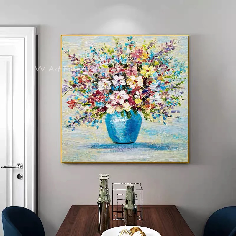 

Hand-painted Oil Painting colorful flower beautiful artwork Wall Art Decor Handmade Picture Art For Living Room unframe