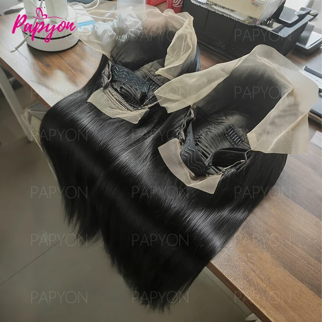 200% Density 30 Pouces Lisse Perruques Cheveux Humains 13X6 Perruque Brazilian HD Transparent Lace Front Wigs Human Hair Perruque Frontal intégral Livraison 1-3 Jours France PAPYON 1