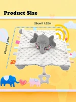 Couverture de couette en forme d'éléphant pour bébé, serviette douce pour apaiser, hochet pour bébé, jouets animaux, apaiser la raison, serviette de couchage, tour suspendu pour tout-petits 5
