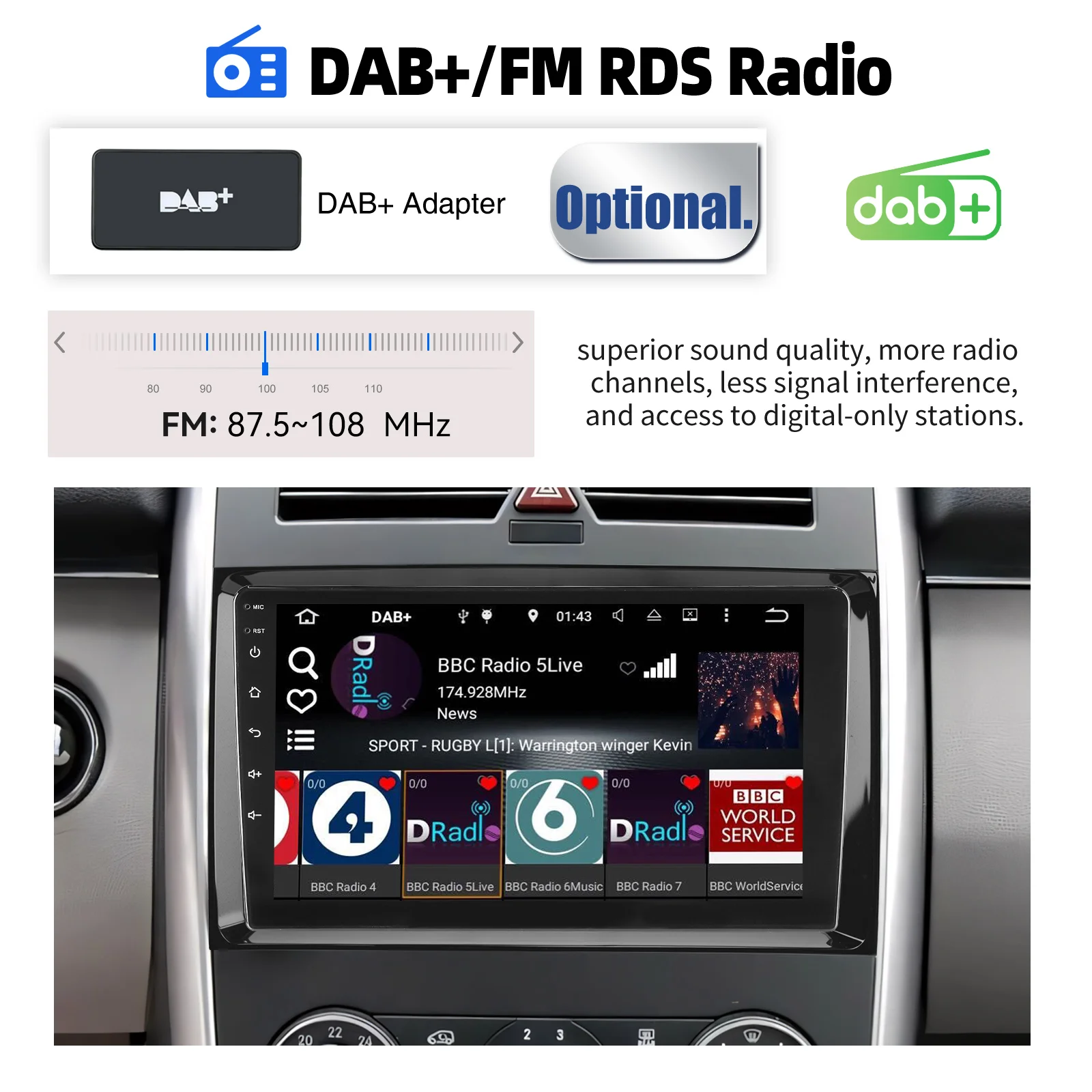 ESSGOO 9'' Android 15 4+64G für Mercedes Benz W169 W245 B200 W906 Sprinter W639 Vito CarPlay Autoradio GPS NAVI BT Wifi RDS FM SW – Detail 13