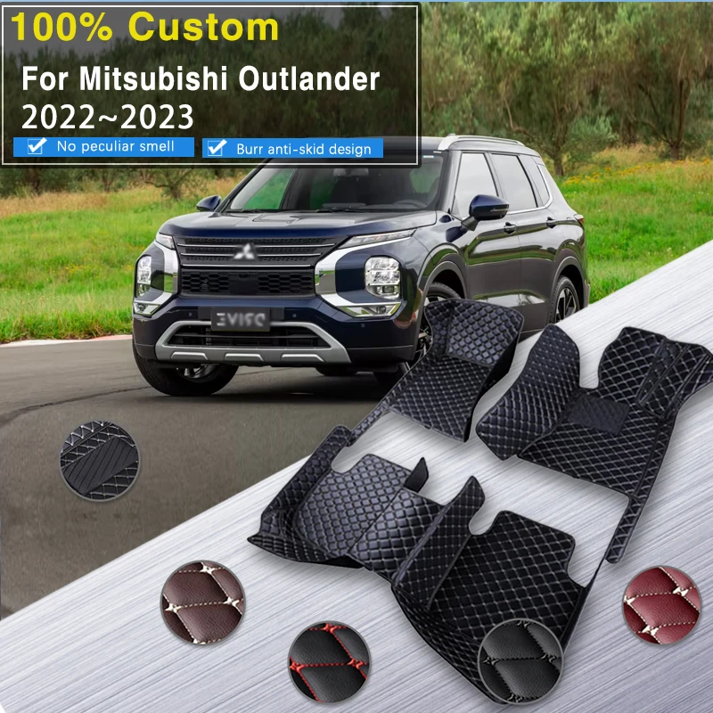 Hybrid Vehicle Car Mats For Mitsubishi Outlander Phev Gm Gn 20222023 5seat Leather Car Floor