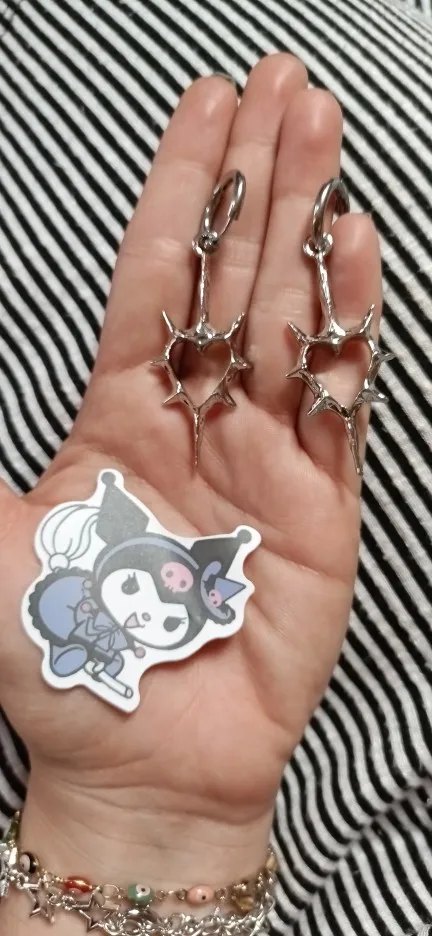 Goth Thorn Heart Earrings Korean Fashion Cross Earrings for Women Punk Charms Earring Grunge Jewelry Hip Hop Vintage Accessories photo review