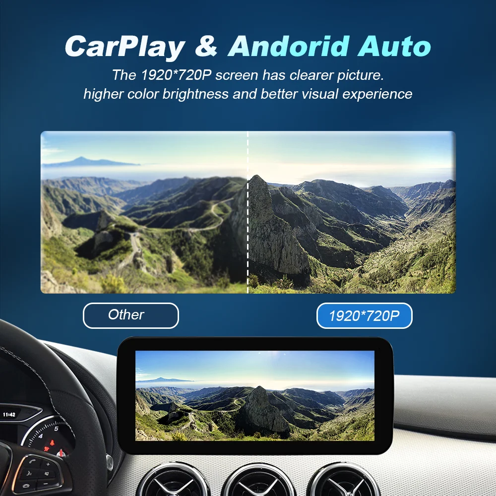 Sistema Multimedia Inalámbrico CarPlay Android Auto para Mercedes Benz Clase B W245 W246 2011-2019, Pantalla Inteligente con Navegación 5