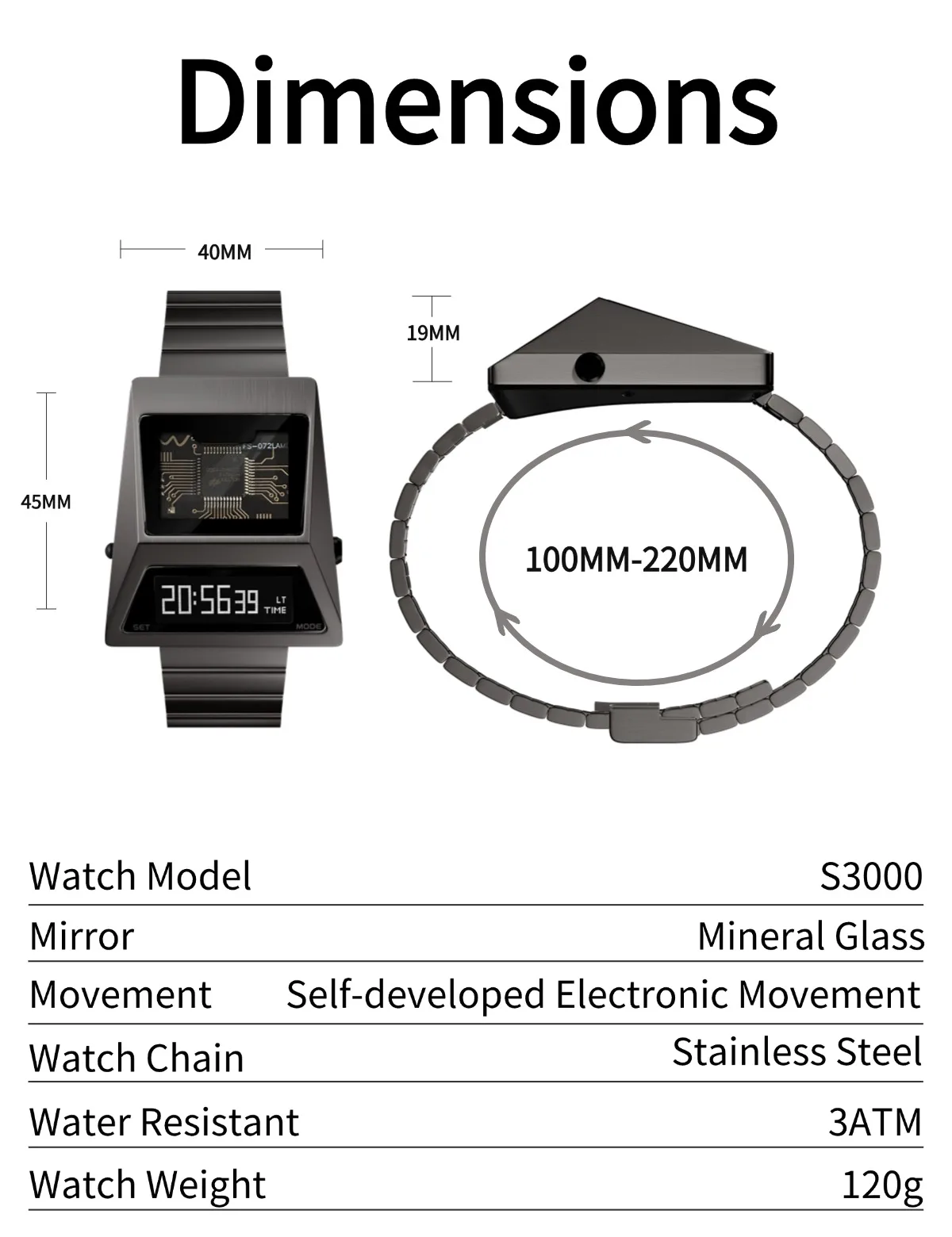 Benlydesign「サイバーウォッチ」S3000GA-C Benlydesign watch-Future Cyber watch S3000GA-C