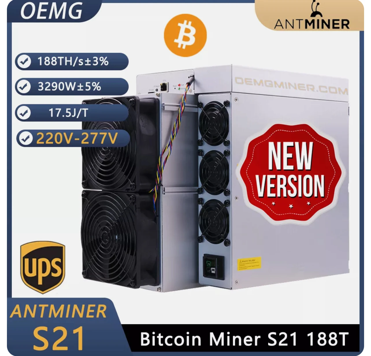 

Купите 2 и получите 1 бесплатно Bitmain Antminer S21 200T 3500 Вт для биткойнов, асик-Майнер