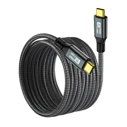 High - Speed 100W USB - C to USB - C Nylon Braided Cable with 8K Video Output - 0.5m (Black)
