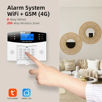 APP Remote Control Alarm Panel Switchable 9 Languages Wireless Home Security WIFI GSM GPRS Alarm System  RFID Card Arm Disarm 2