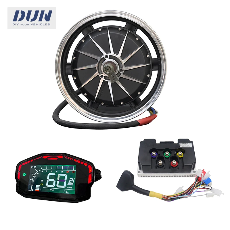 YUMA 14*3.5inch 4000W 90KMH 45H 48V 60V 72V Disc Brake Hub Motor with NS72680 Controller and DKD