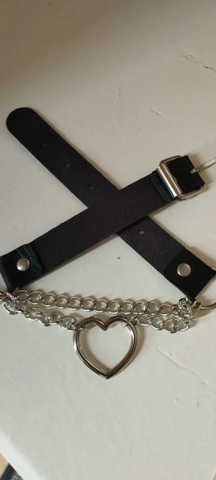 New Harajuku Chocker Sexy Heart Lock Key Rivets Black Goth Punk Chokers  Gothic Choker Necklace for