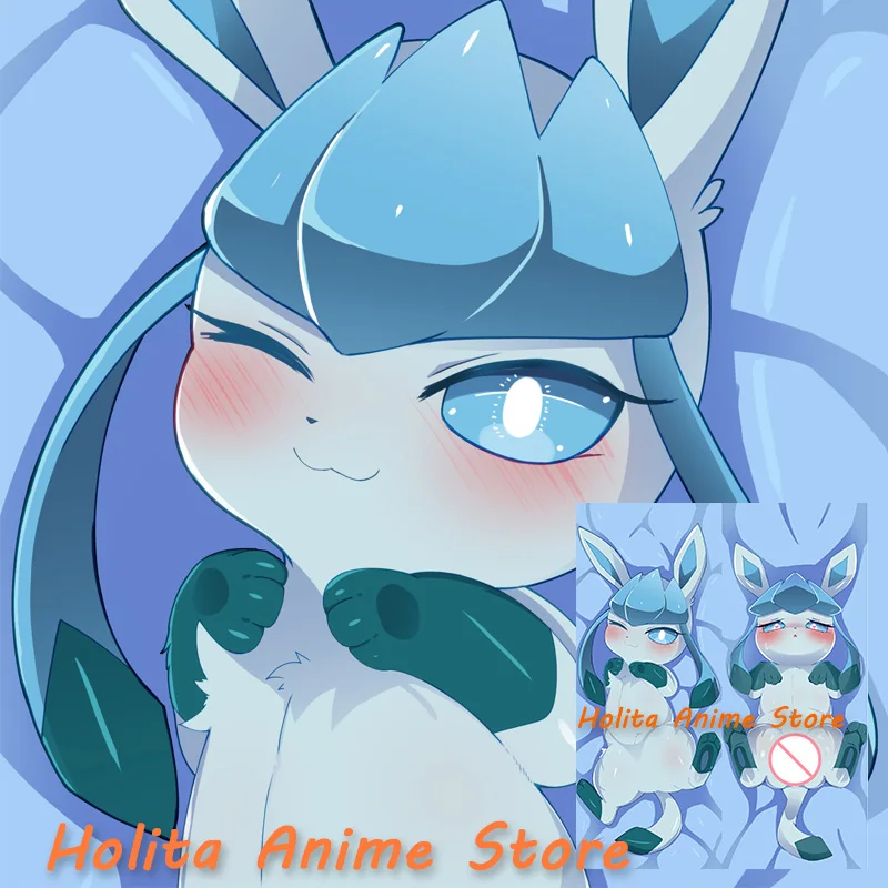 

Dakimakura Glaceo n Eeve Anime Furry Double Sided Print Life Size Body Pillow Cover Daki