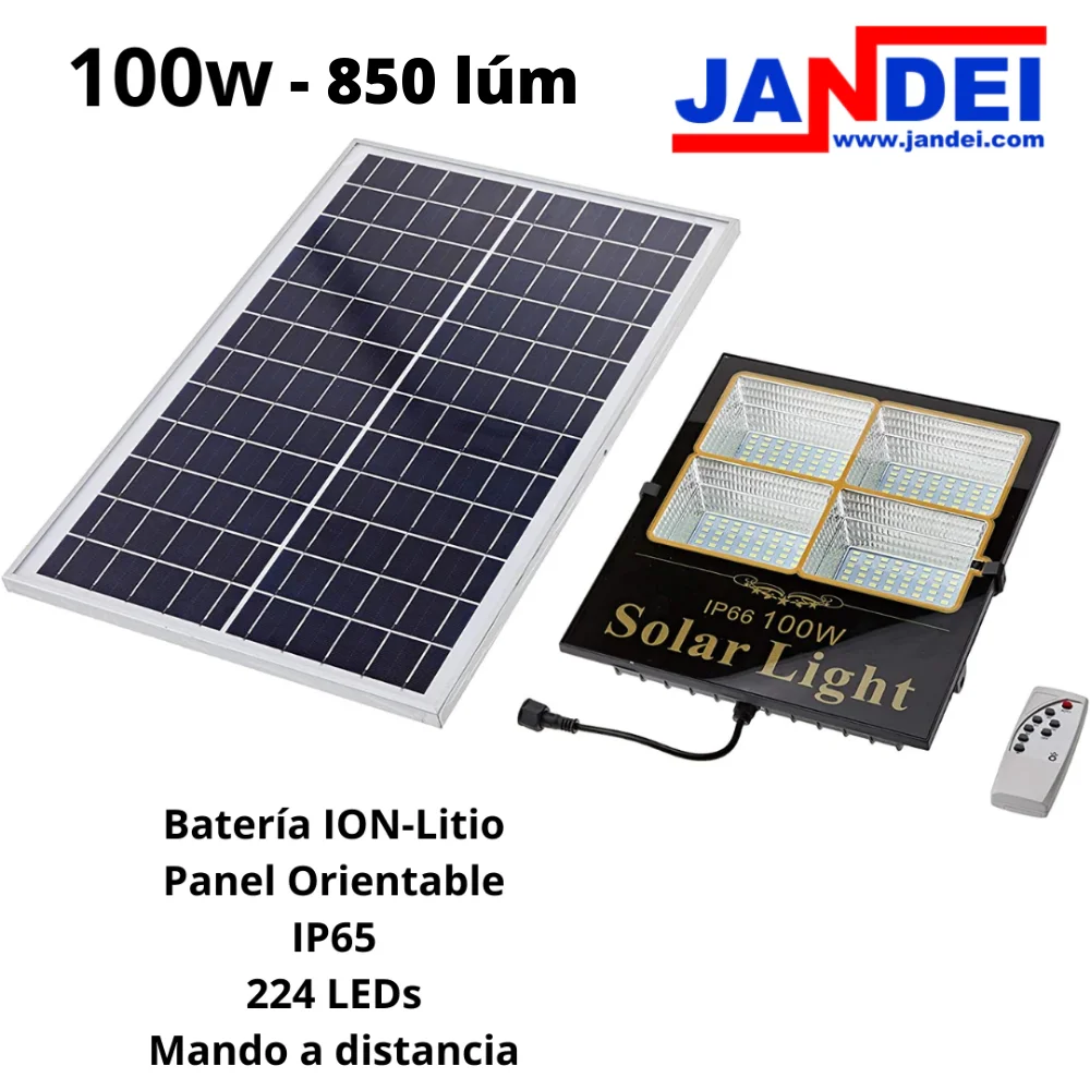 Jandei-Projecteur solaire d'extérieur à LED 60W 100W 200W 300W, éclairage  de jardin, terracing, batterie, projecteurs, panneau solaire, avec  télécommande, applique murale, quad - AliExpress