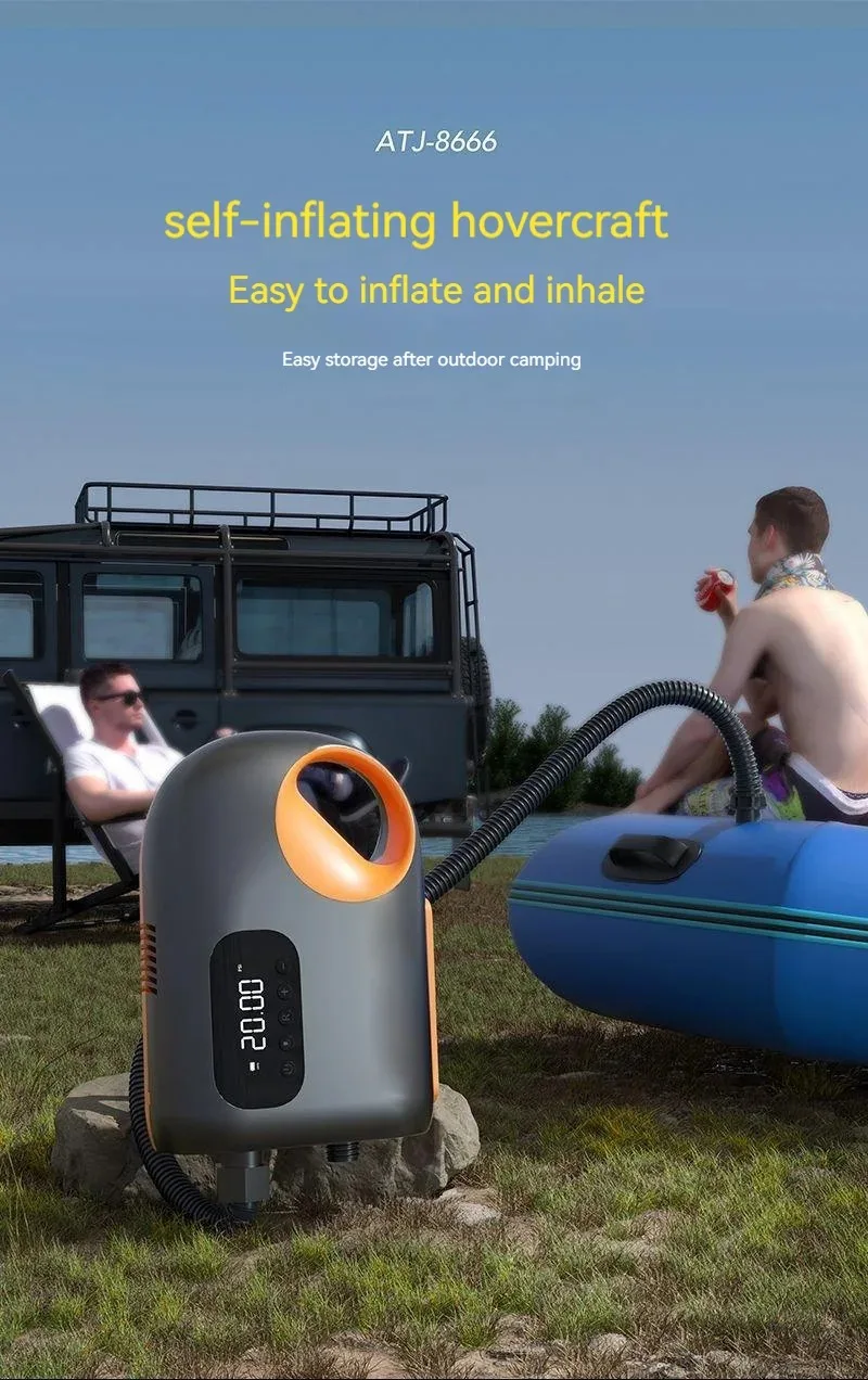 EAFC 20 PSI tragbare Luftpumpe, aufblasbarer elektrischer aufblasbarer, entleerbarer Luftkompressor für Surfen, Paddle-Board, Boot, Kajak – Detail 3