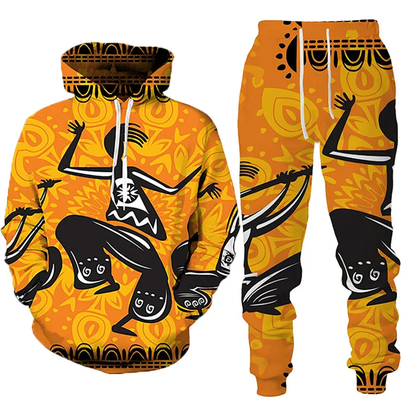 Tribal Ethnic Print Women/Men's Hoodies Sets Africa Dashiki Men's Tracksuit/Vintage Tops Sport And Leisure Long Sleeve Male Suit