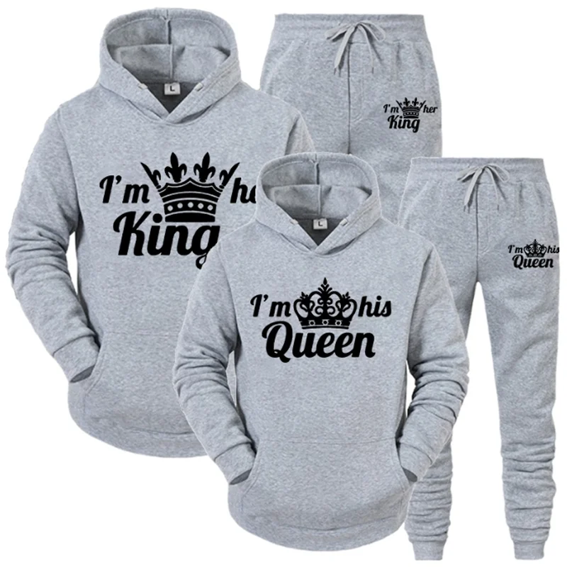 Lovers Couple Letter Print Hoodie Suits 2 Piece Hoodie and Pants Men Women Hoodie Set Tops Classic Fashion Sportwear Outfit
