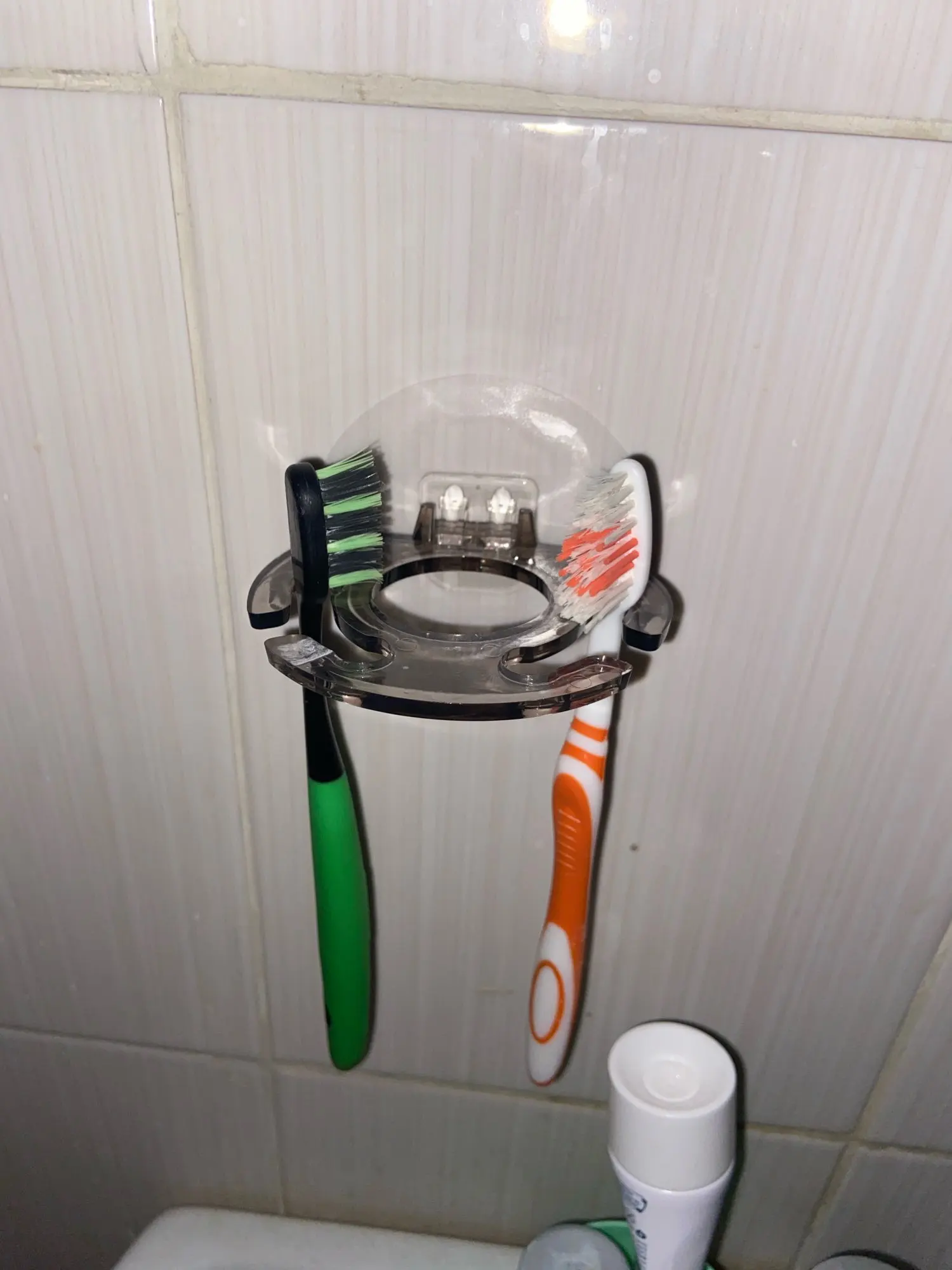 Toothbrush Hanger with Toothpaste Dispenser photo review