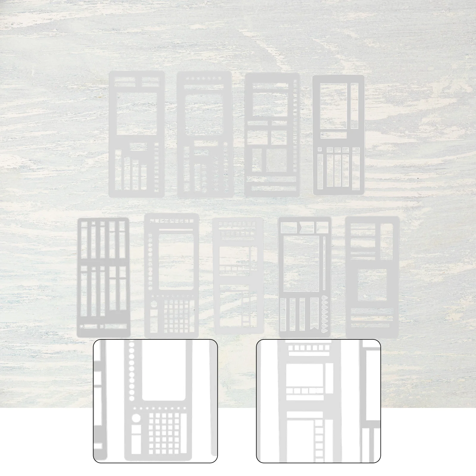 9개 세트 저널 스텐실 플래너 DIY 드로잉 템플릿 노트북 플래너 스텐실 휴일 카드 및 인사말 카드용