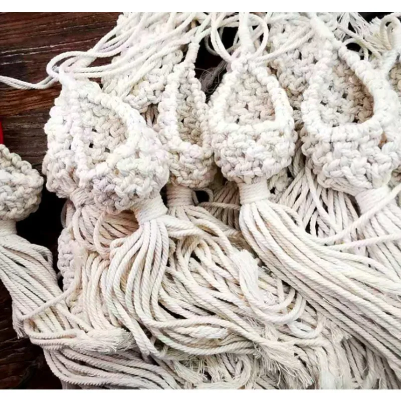 2Sizes Nordic INS Hanging Basket Pineapple Shape Handmade Boho Landscaping Cotton Macrame Flower Planter Living Room Balcony Dec hanging flower planter