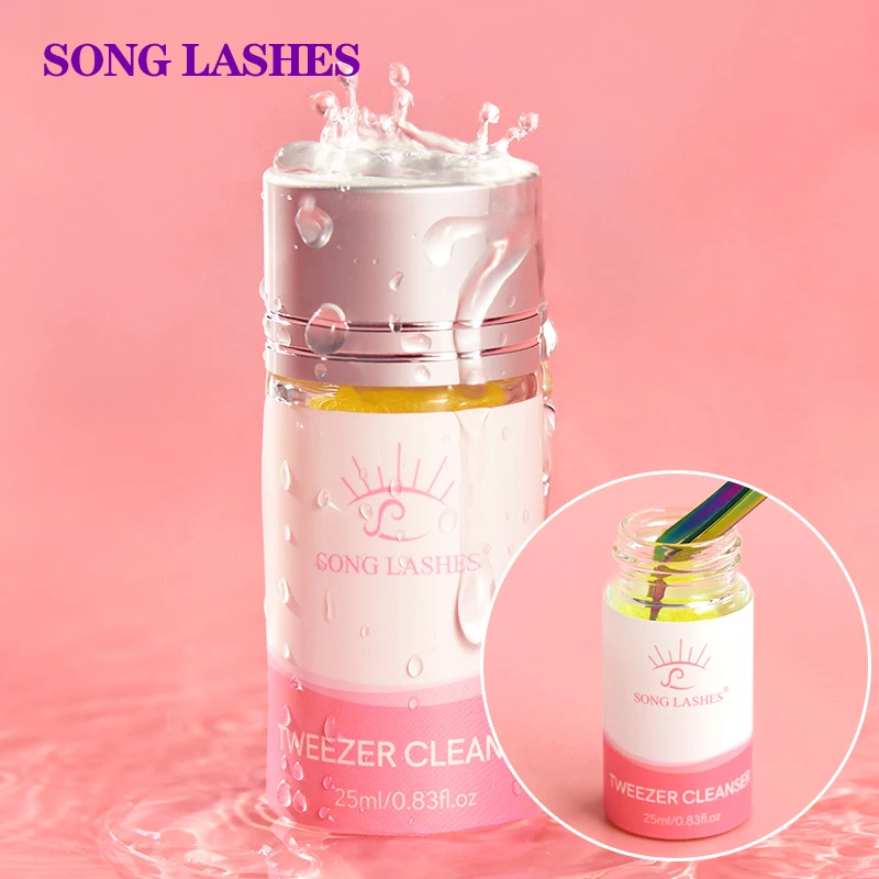 

Song Lashes 25ml Tweezer Cleanser of Coke Residue Removal Bottles Beauty Salon/Personal Makeup Tools for Eyelash Extension