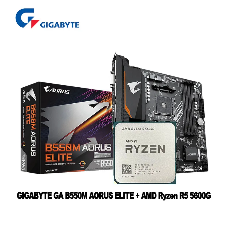 Amd Ryzen 5 5600g R5 5600g Cpu + Ga B550m Aorus Elite (rev. 1.0