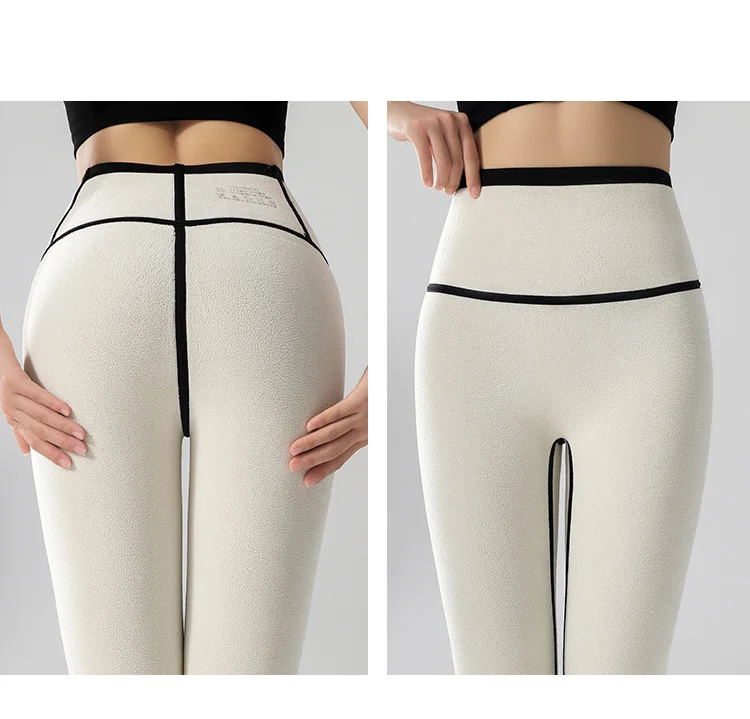 alta butt lift leggings de lã quente