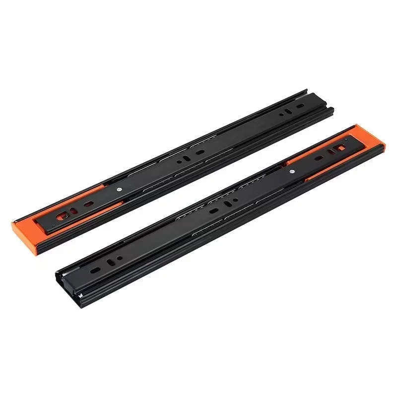 Drawer Rail 8~20In Cold Rolled Steel Silent Drawer Slides Close Sliding Track Three sections Cabinet Damping Slide Rail