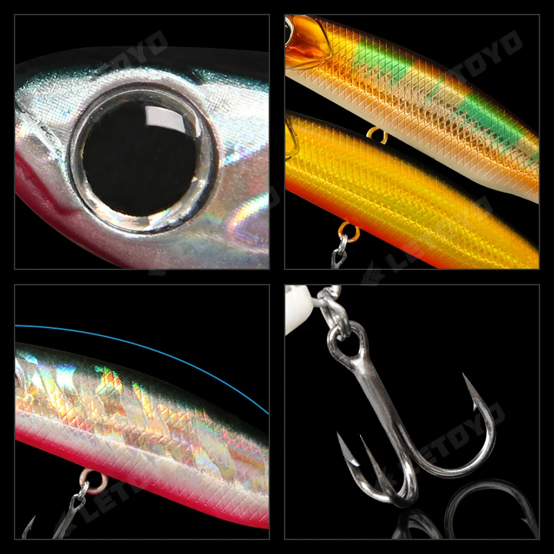 LETOYO 싱킹 연필 루어 3.5g/5.4g/8.3g/12g/17g 해안 주조 낚시 유혹 긴 주조 바다 낚시에 대 한 마이크로 인공 미끼 바위 낚시 미니