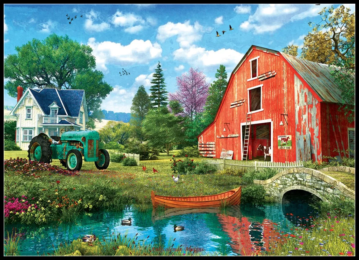

Наборы для вышивки крестиком The Red Barn-вышивка ручной работы «сделай сам», 14 карат, наборы Aida, цвет DMC