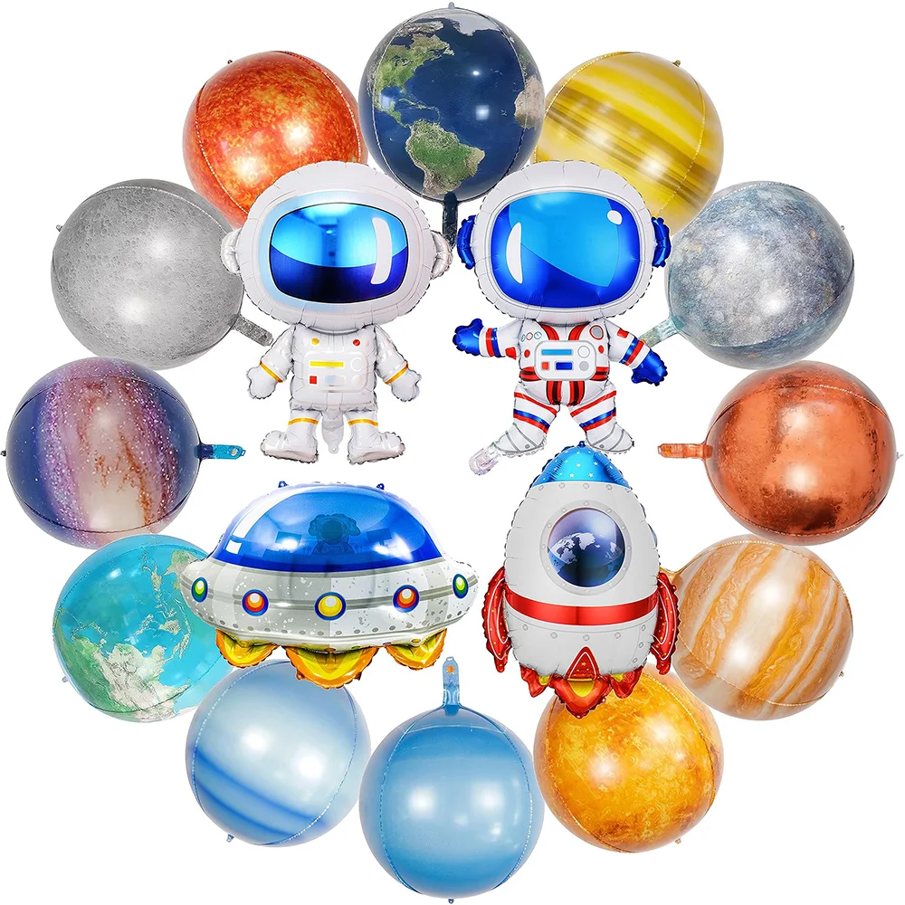 

16Pcs Solar System Galaxy Space Balloon Outer Space Rocket Spaceship Astronaut Galaxy Sun Moon Earth Planet Birthday Party Decor