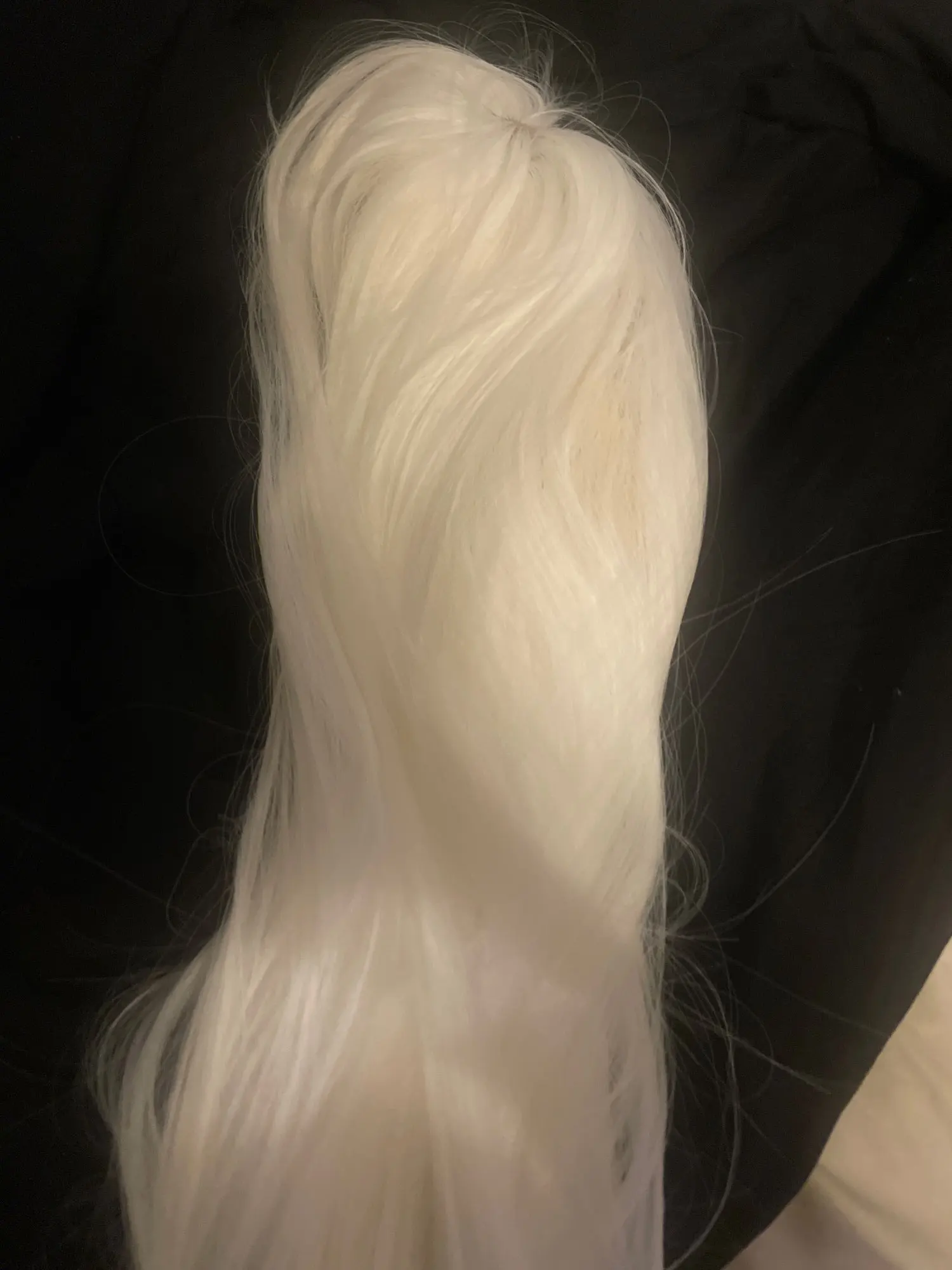 HENRY MARGU White Long Straight Synthetic Wigs for Women Colorful Cosplay Party Fake Hair with Bangs White Wig HighTemperature photo review