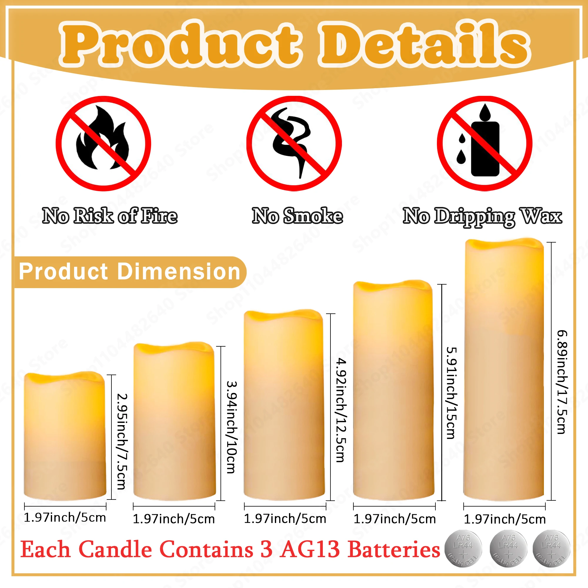 9-48Pcs Led Candles Flameless Candles For Wedding Electric Flickering Candle With Remote Control Home Decor Candlelight Concert 6