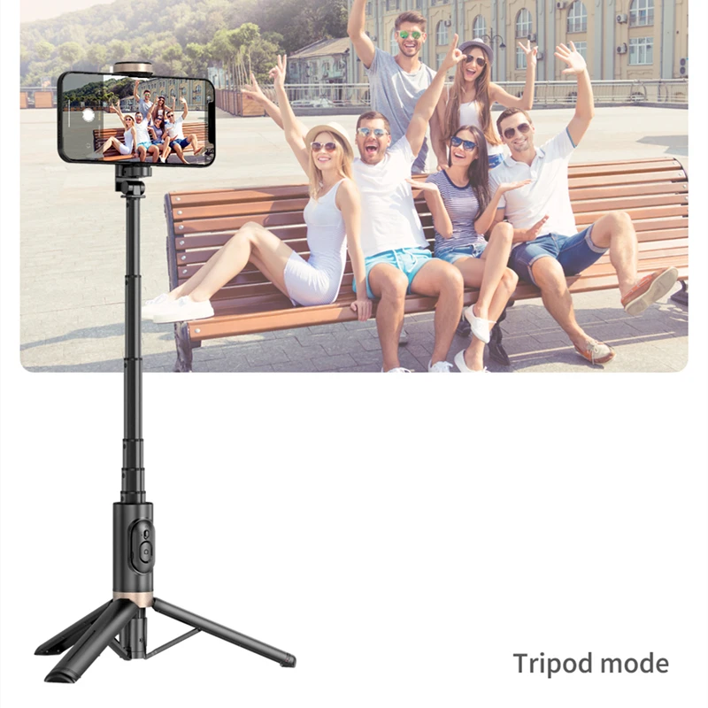 Roreta 2024 NEW Bluetooth Selfie Stick  Foldable Wireless Tripod with Bluetooth Shutter Monopod Live Photograph for iphone
