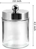 3-Piece Apothecary Jar Set, Stainless Steel Lids, Includes Stickers, for Q-Tips, Cotton Swabs, or Makeup Sponges, Brushed Nickel 5