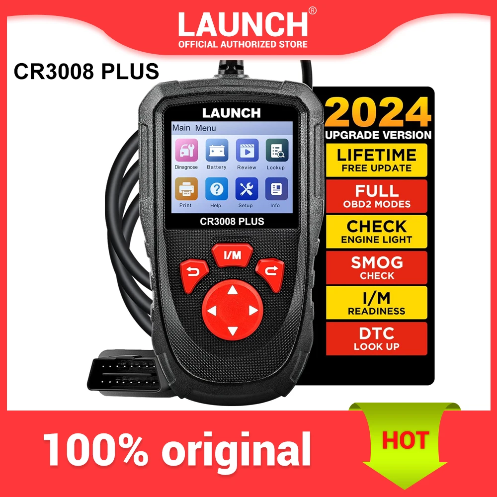LANCEMENT-Outil de diagnostic de EAU de voiture OBD2, lecteur de code de mise à jour à vie, vérification du code du moteur, analyse OBDII, 1 clé I, M, CR3008 Plus