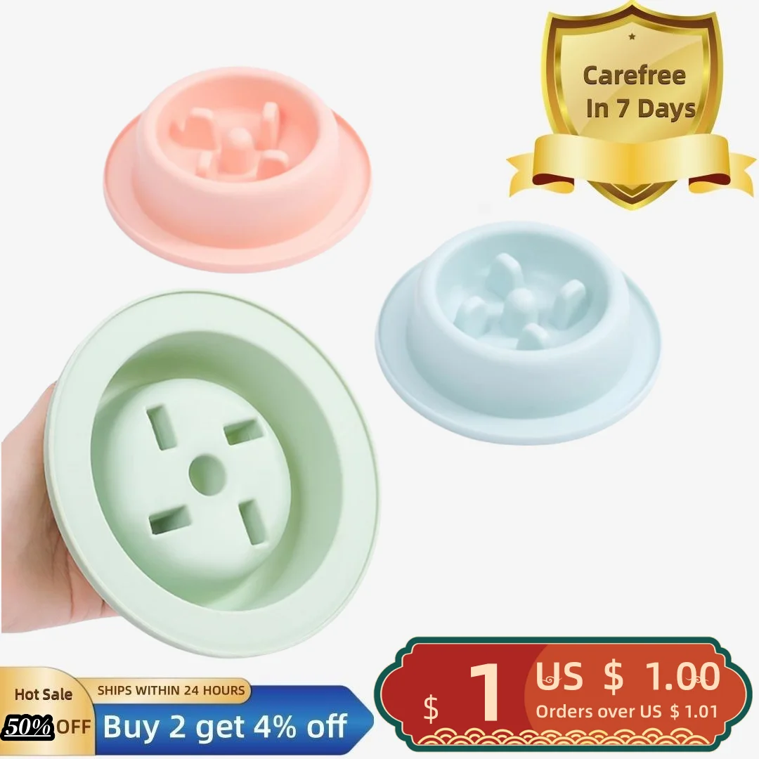 

Pet Feeding Bowl Non-Slip Easy to Clean Safe Anti-Choking Cat Dog Slow Food Feeder Bowl Pet Supplies