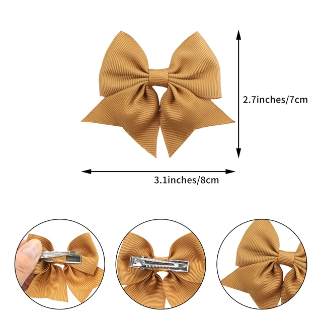 3/4/6/8 inch Colorful Grosgrain Ribbon Hair Bows Clips For Baby