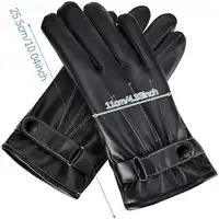 Tolex Leather Black Gloves Warm Mittens Outdoor Sports Motorcycle Driving Skiing Wind-Waterproof Gloves Touch Screen Gloves 5