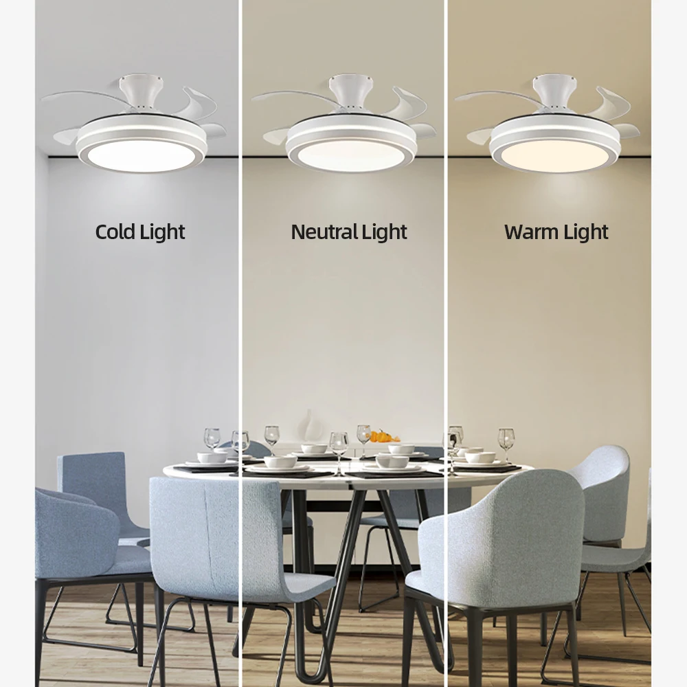 IRALAN  Household Electric ceiling led light fan silent invisible blade Lamps for room living room dining room study kitchen 3