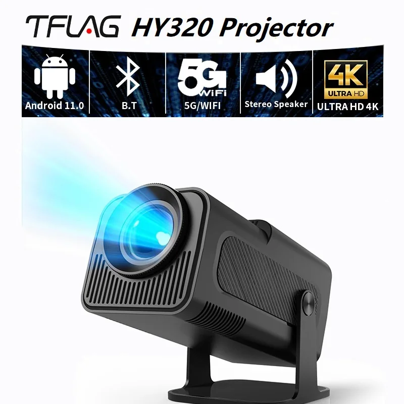 HY320-Projector-4K-Native-1080P-Android-11-Dual-WIFI6-390ANSI-BT5-0 ...