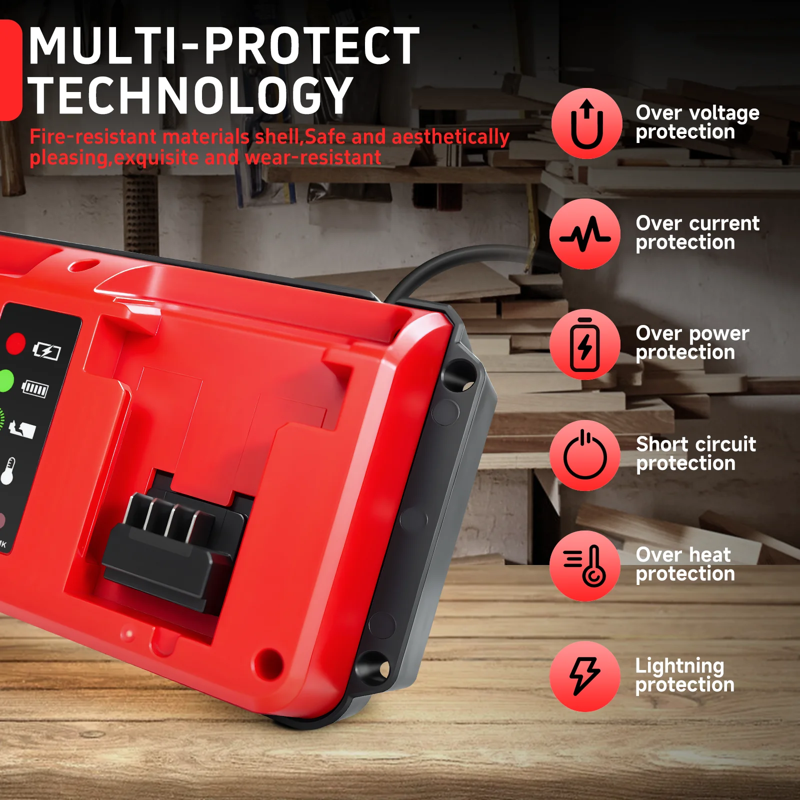 90W Dual Ports Charger for Milwaukee 18V Lithium Battery Charger Rechargeable 48