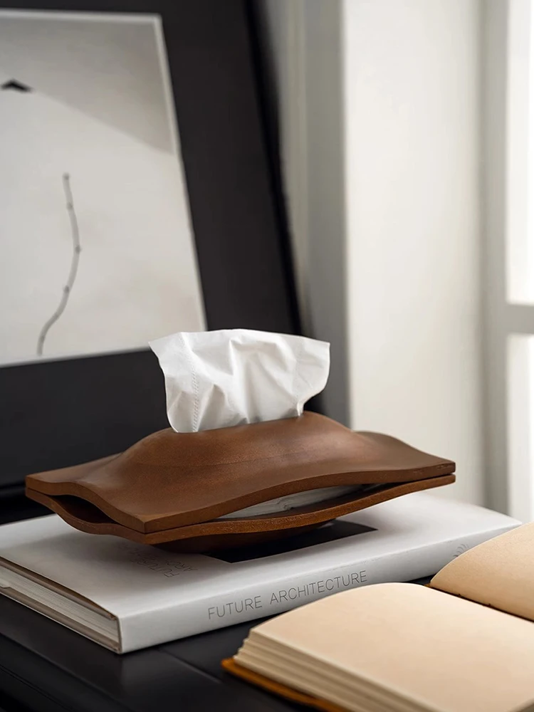 Walnut Wood Tissue Boxes Cover Tissue Holder Napkin Case for Home Decoration Hotel Restaurant Light Luxury Scandinavian Style 3