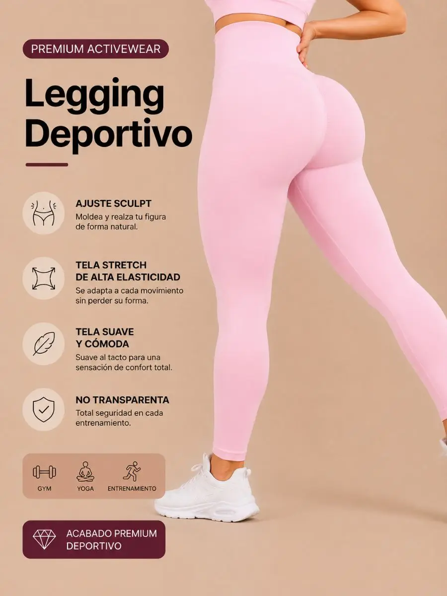 Leggins Super Cómodo,Transpirable y Ligero Con Tecnología Dry Fit