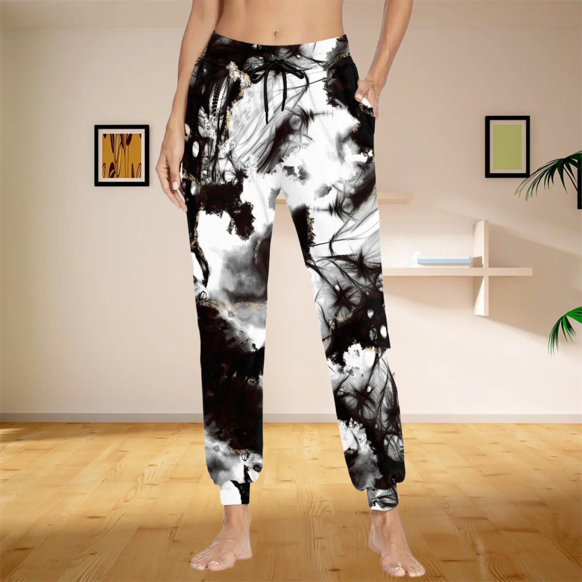 

Ink Personality Pattern Sweatpants Unisex Cozy Durable Soft Walk Trousers Sports Fitness Solid Jogging Pants Teens Sweat Pants