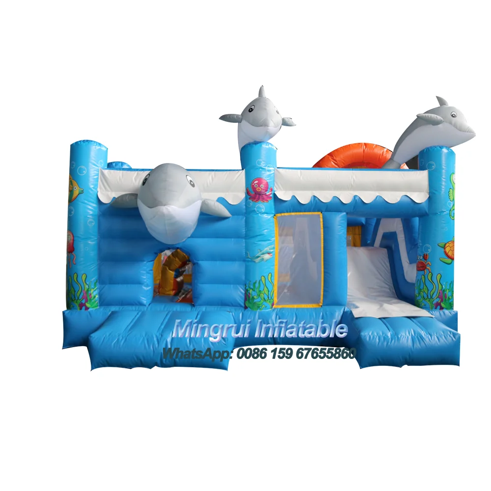 Underwater Slide Combo for Sale, Inflatable Blue Dolphin, Underwater