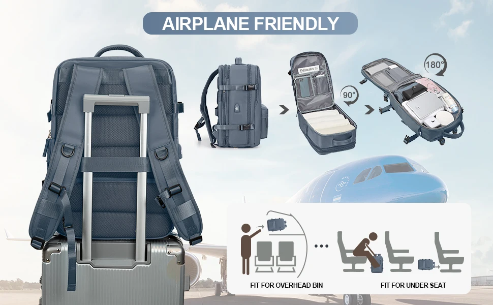 Ab52465ebb0f34a279fd43cfc2ba0b4b8f Extra Large Travel Backpack for Men Women, Person Item Flight Approved Scalable Carry On Backpack, Waterproof Camp Laptop Backpack Mallzona