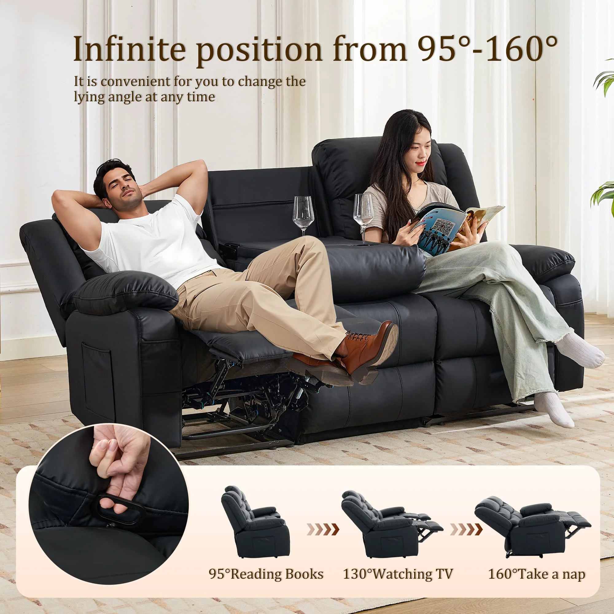 3-Seater Recliner Sofa 3