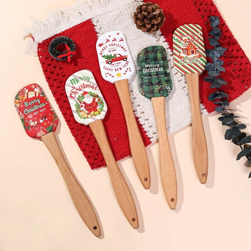 Christmas Silicone Spatula with Wooden Handle 2