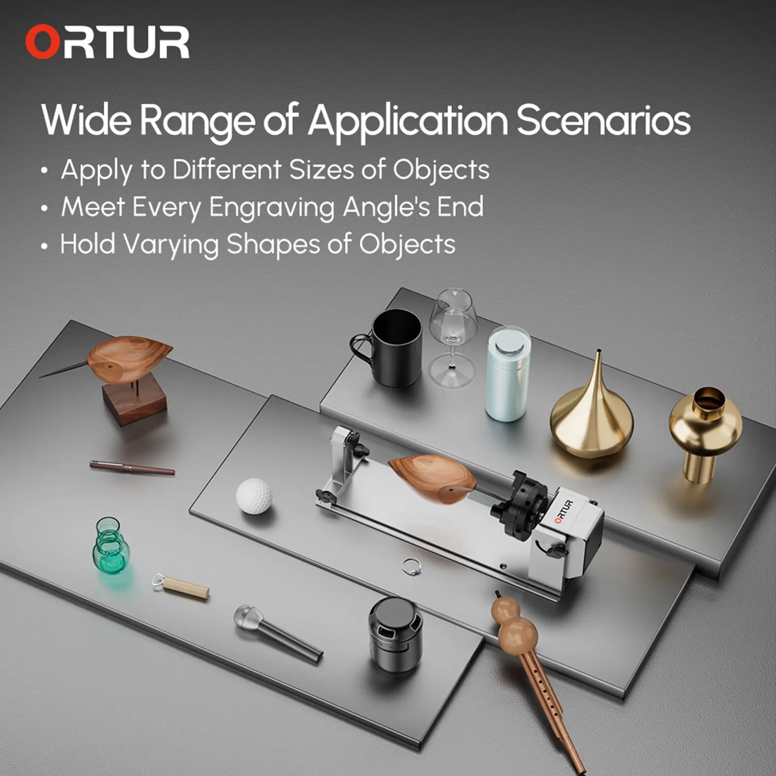 Ortur Y-axis Rotary Roller con mandrino per incisore Laser (YRC1.0) accessori per macchine per incisione Laser per tutti gli Ortur Aufero