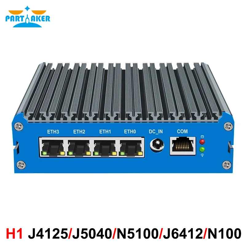 Fanless mini PC 4 intel 2.5G LAN celeron J4125 J5040 N5100 J6412 N100 mini frézku serveru ESXI HD-MI pfsense firewall přístroj