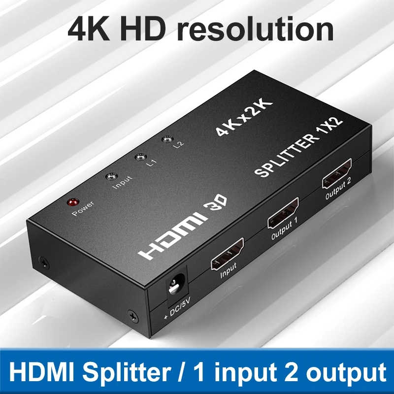 

Support 480p, 576p, 720p, 1080i, 1080p 2160P 30HZ Hdmi Splitter 1 way 4K Series HDMI 1 in 2 Out Crossover HD Video With Screen